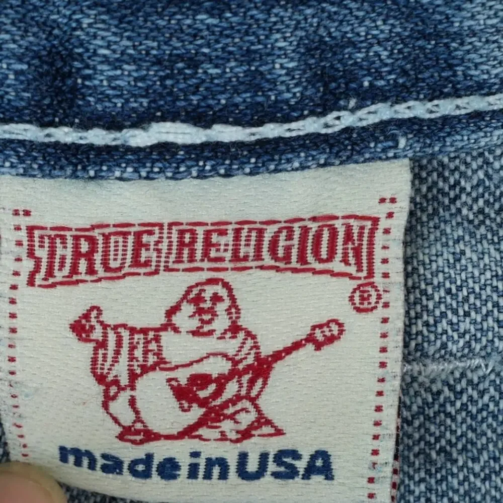 True Religion Jeans Mens 33x30 (Fit 32x28) Micky Big T Skinny World Tour‎